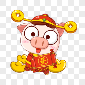 猪小福漫画猪生肖猪高清图片