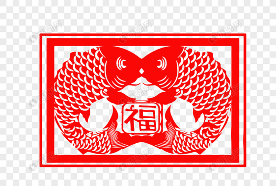 中国红福气纹样图片