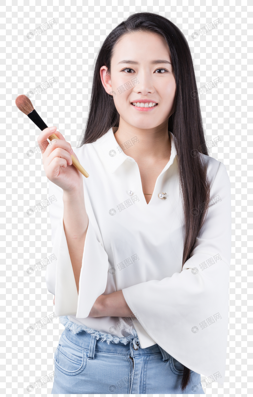 职业女性化妆师配粉刷形象照元素素材下载 正版素材 摄图网