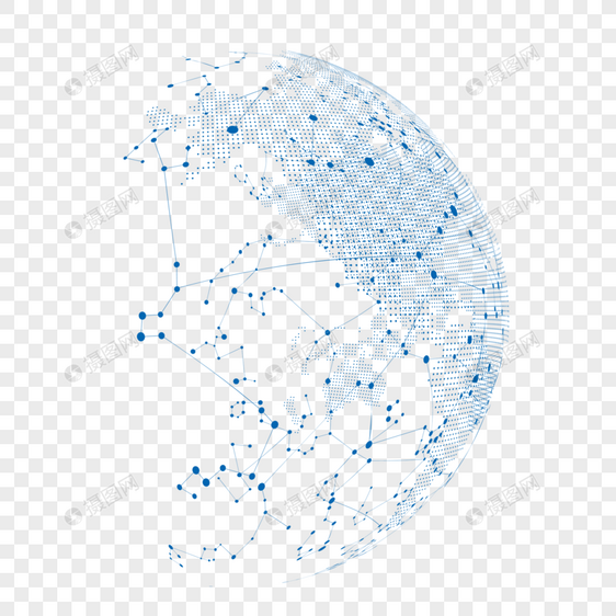 橙色点线地球元素图片