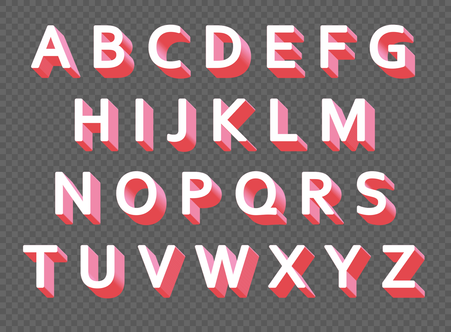 粉色立体英文字母元素素材psd格式_设计素材免费下载_vrf高清图片
