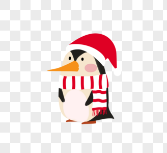 可爱圣诞企鹅形象图片