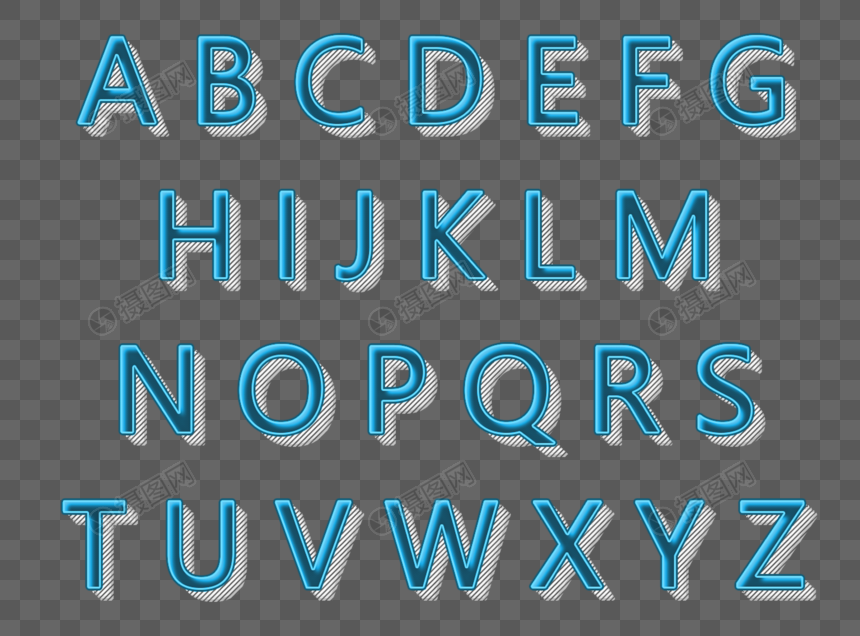 蓝色科技感字母图片