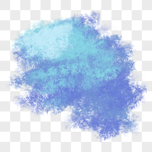 蓝色笔刷水彩元素高清图片