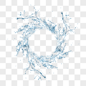 水柱蓝色元素护肤梦幻水圈元素图片