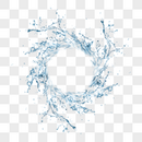 水柱蓝色元素护肤梦幻水圈元素图片
