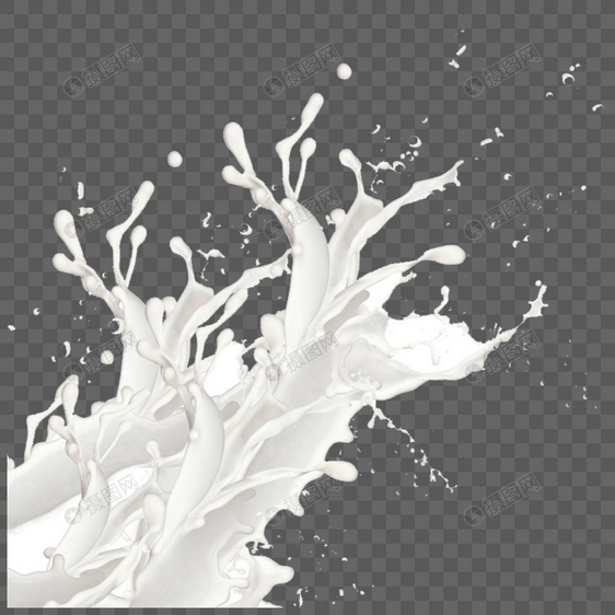 喷溅的牛奶元素图片