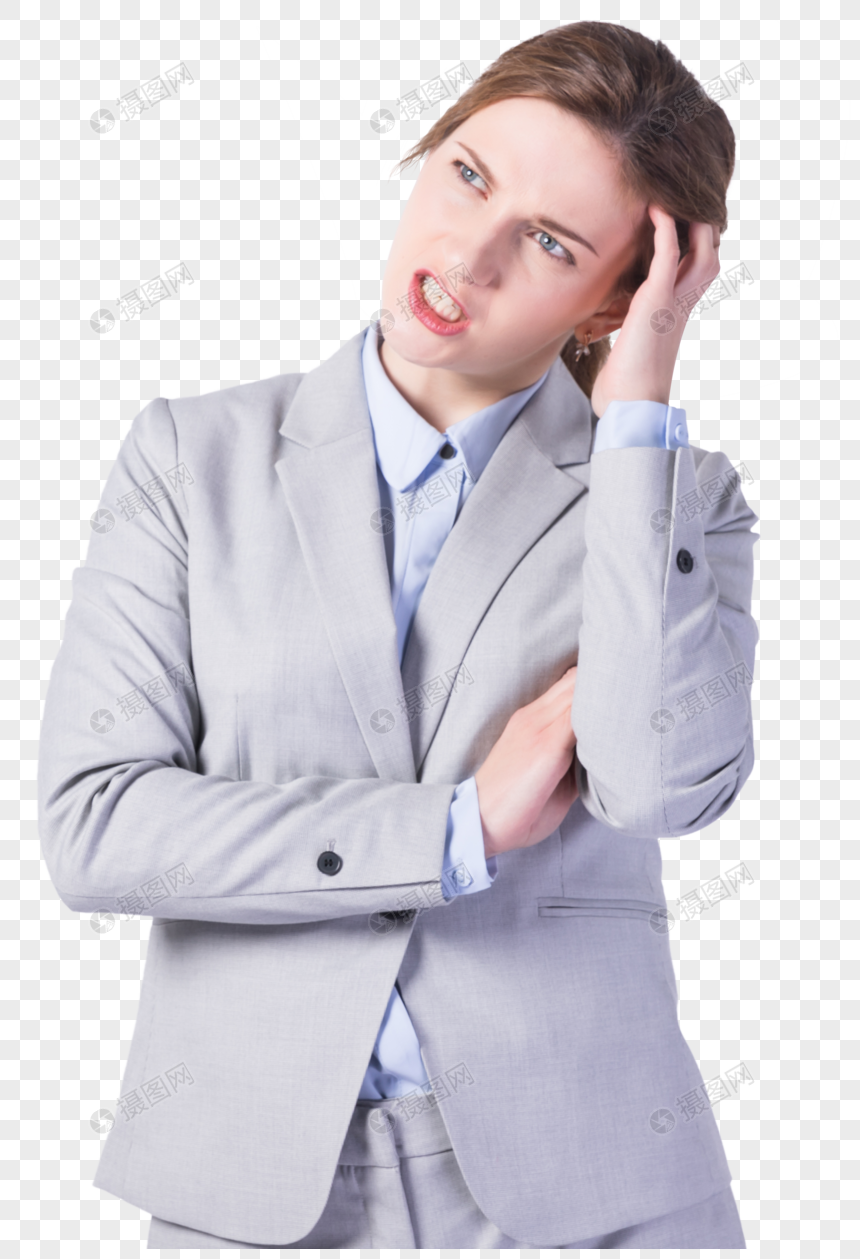 困惑思考问题挠头的女性