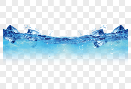 冰块水面元素图片