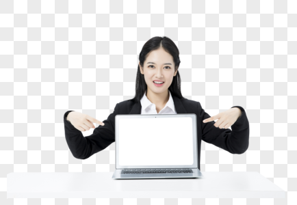 商务女性电脑展示图片