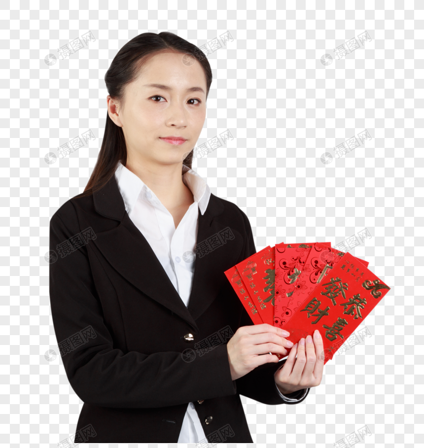 商务职业女士发红包图片