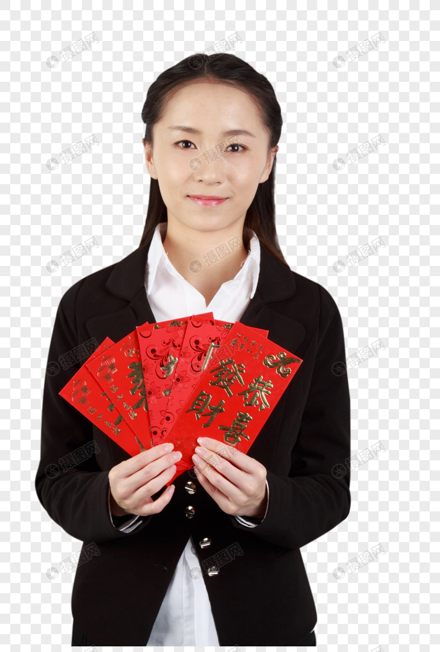 商务职业女士发红包图片