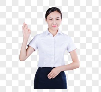 商务女士欢迎动作图片素材