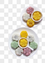 两盘彩色月饼图片