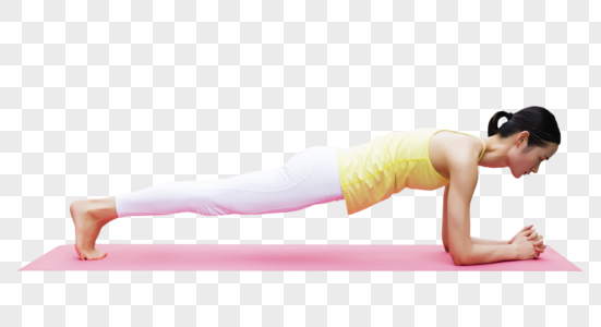 女性瑜伽平板支撑图片素材