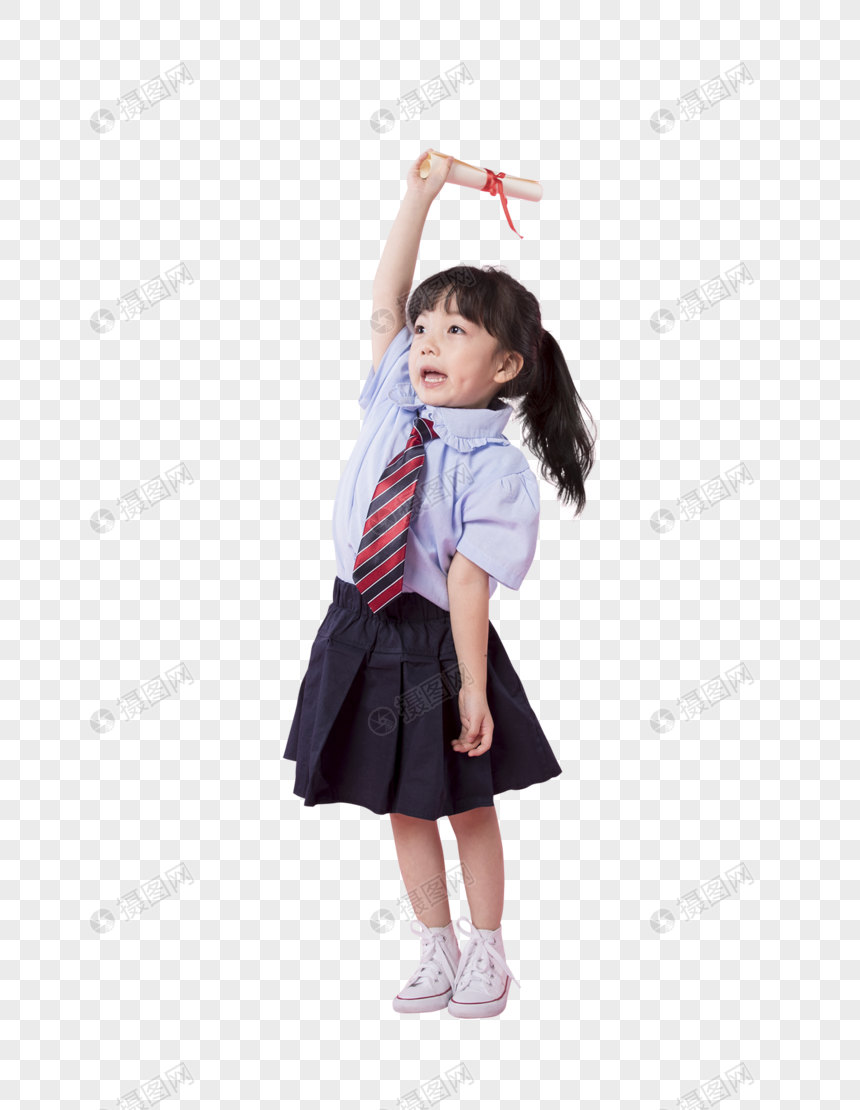 可爱小学生拿到好成绩元素素材下载 正版素材 摄图网
