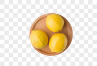 一盘子柠檬图片