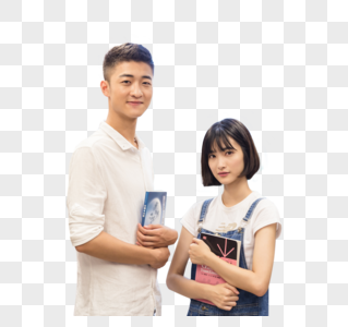 大学男女同学图书馆学习图片