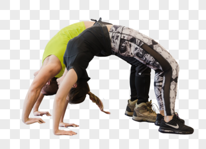 男女瑜伽柔韧锻炼图片