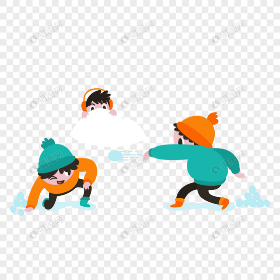 可爱小男孩打雪仗图片