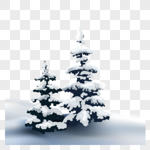 冬天大雪中树木高清图片