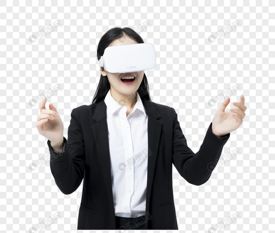 戴着VR眼镜的女人图片