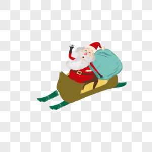 坐着雪橇的圣诞老人图片