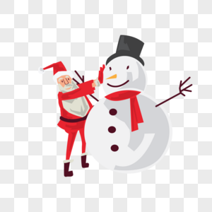 圣诞老人和雪人图片