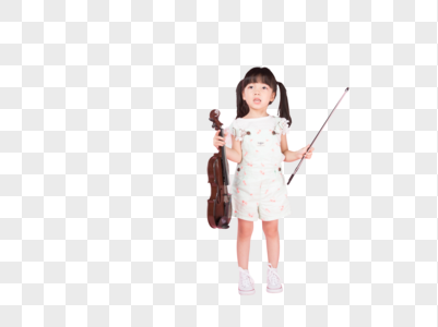 可爱女生拿着小提琴图片
