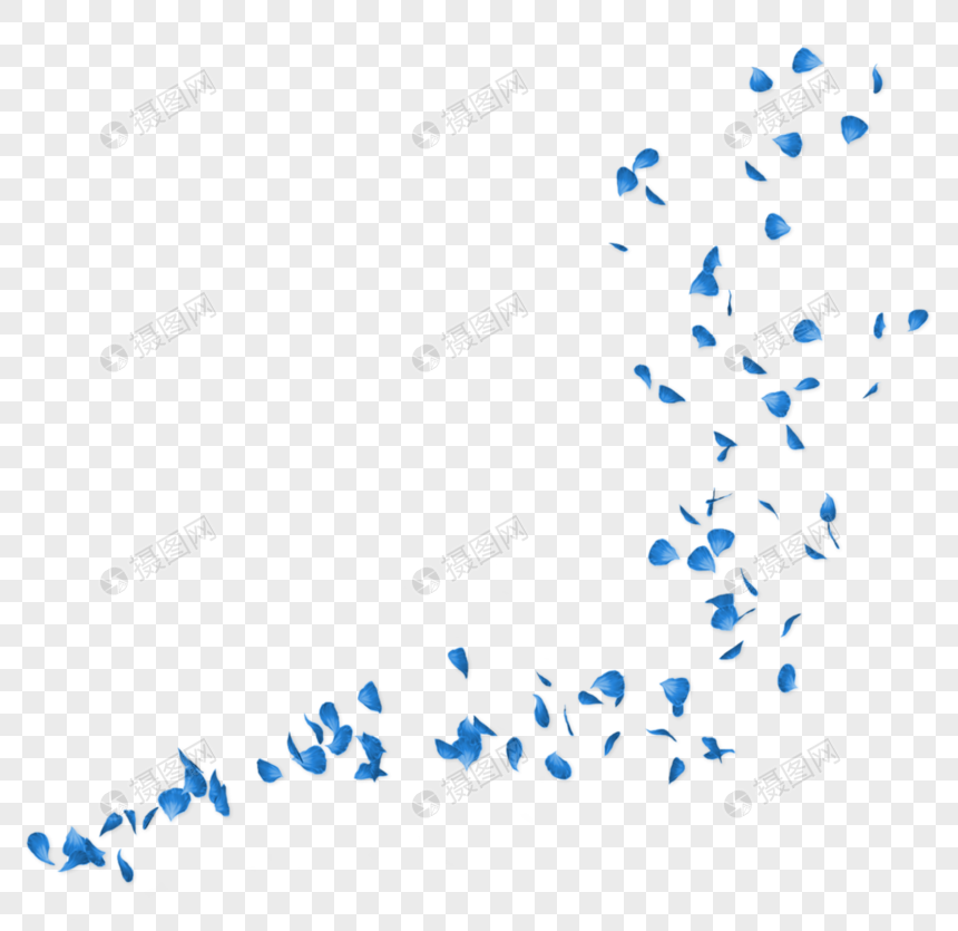 蓝色玫瑰花瓣元素素材png格式_设计素材免费下载_vrf高清图片