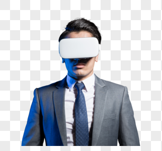 戴着VR眼镜的男人图片