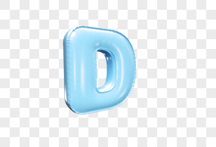 3D可爱气球字母D图片