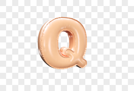 3D可爱气球字母Q图片