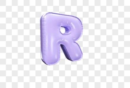 3D可爱气球字母R高清图片