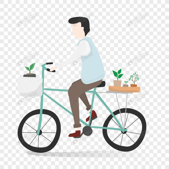 骑自行车绿色环保图片