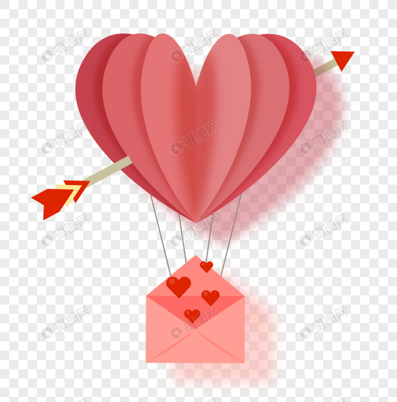 情人节热气球图片