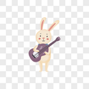 弹吉他的兔子图片