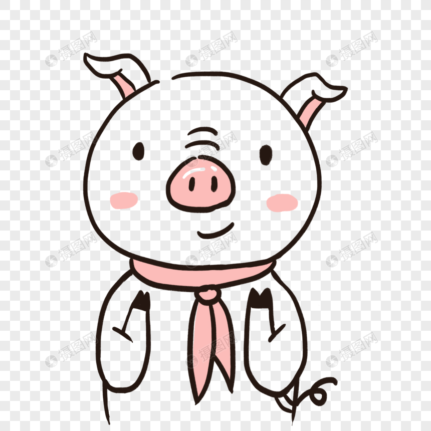 小猪线稿
