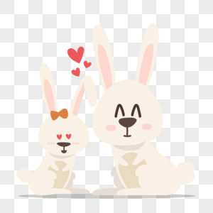 情人节小白兔可爱甜蜜约会图片
