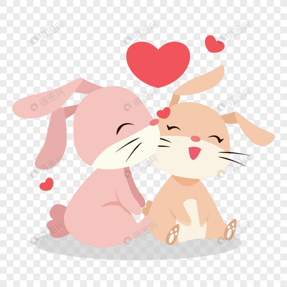 唯美亲吻的小兔子图片