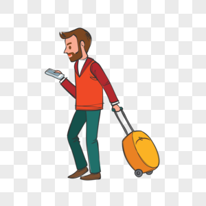 拉行李箱的人图片