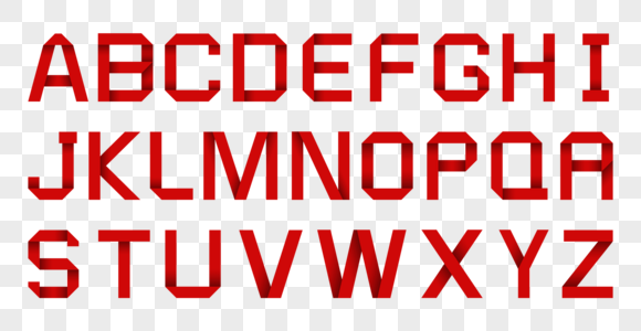 红色英文字母折纸图片