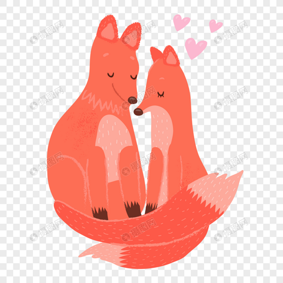 浪漫约会的小狐狸图片