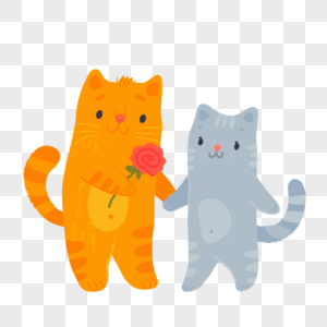 情人节浪漫送花的小猫咪图片