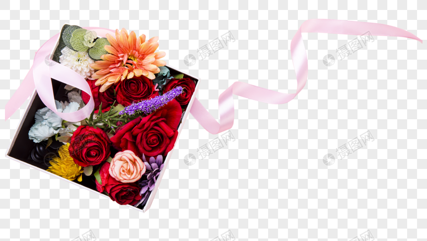 礼盒花朵图片