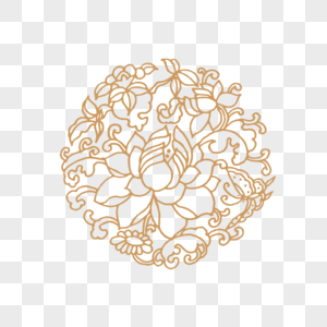 荷叶花纹元素素材下载 正版素材 摄图网