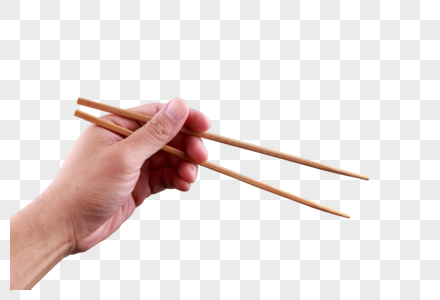 手拿筷子元素巧妙高清图片