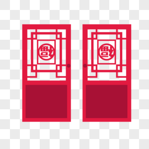 2019猪年红色门框高清图片