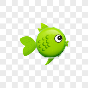 绿色的小鱼卡通绿色小鱼高清图片