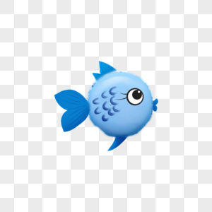 蓝色的鱼手绘小鱼干高清图片
